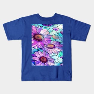 Stained Glass Flowers Kids T-Shirt